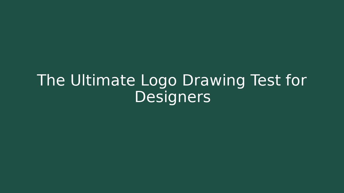 The Ultimate Logo Drawing Test for Designers - Critter Realm