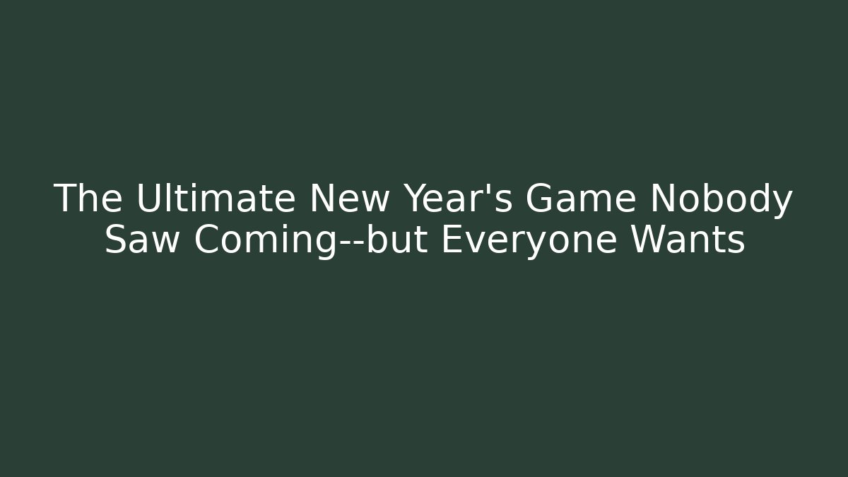The Ultimate New Year’s Game Nobody Saw Coming—but Everyone Wants