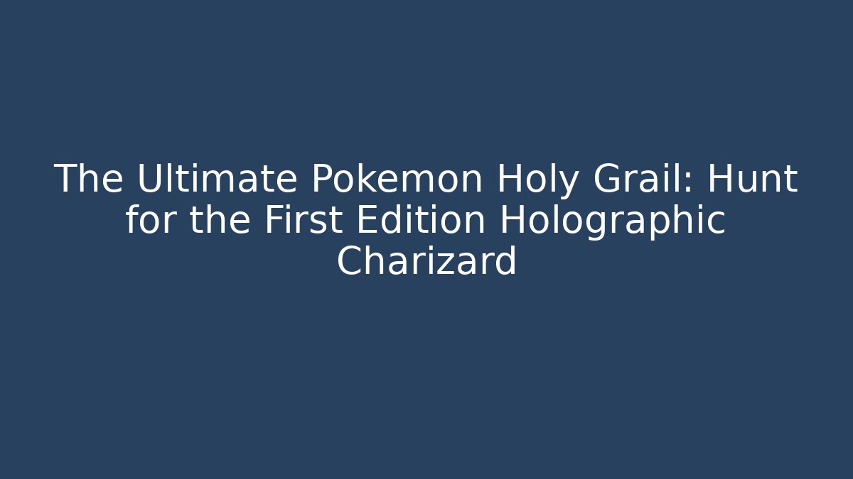 The Ultimate Pokémon Holy Grail: Hunt for the First Edition Holographic Charizard