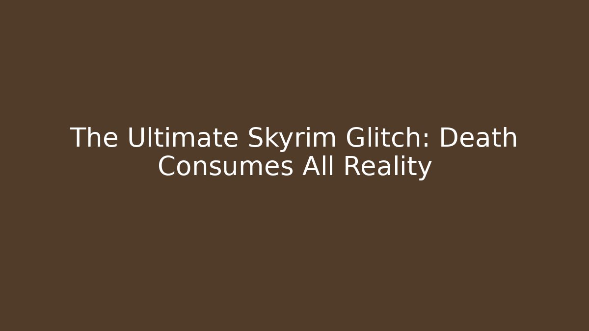 The Ultimate Skyrim Glitch: Death Consumes All Reality