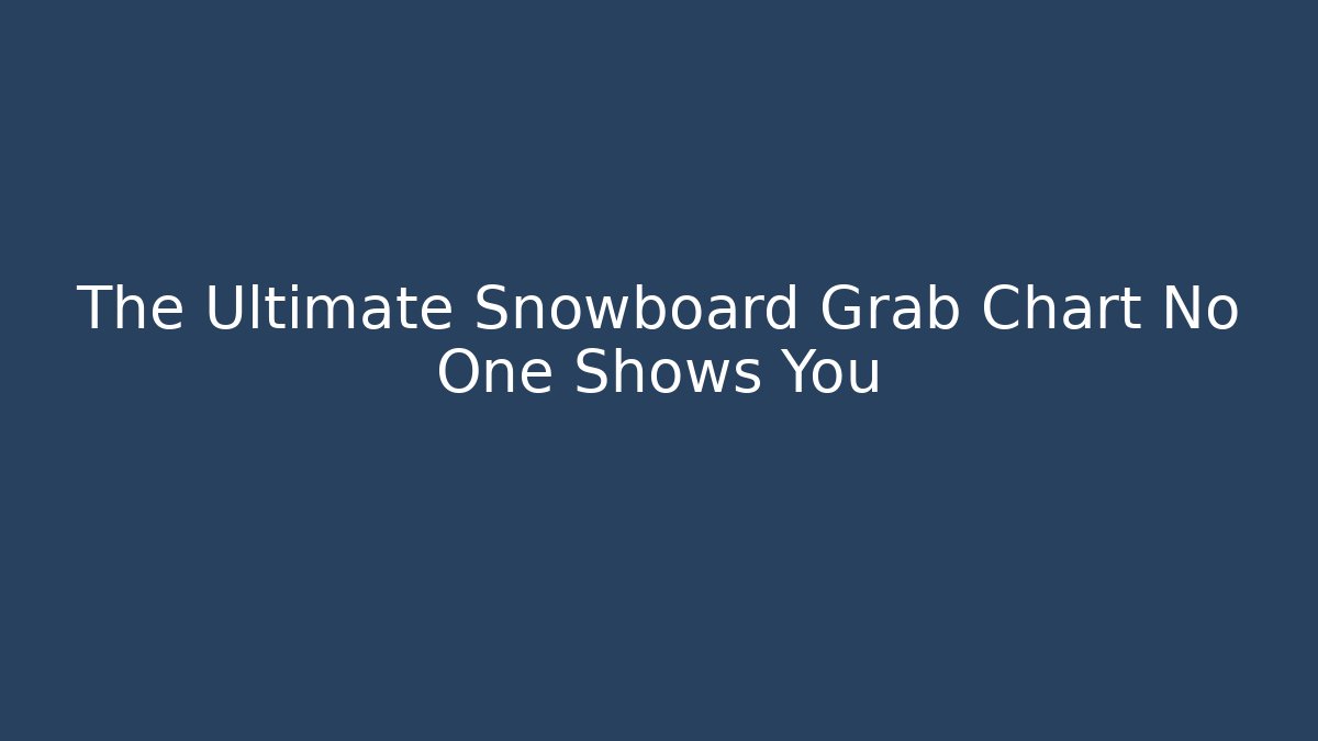 The Ultimate Snowboard Grab Chart No One Shows You