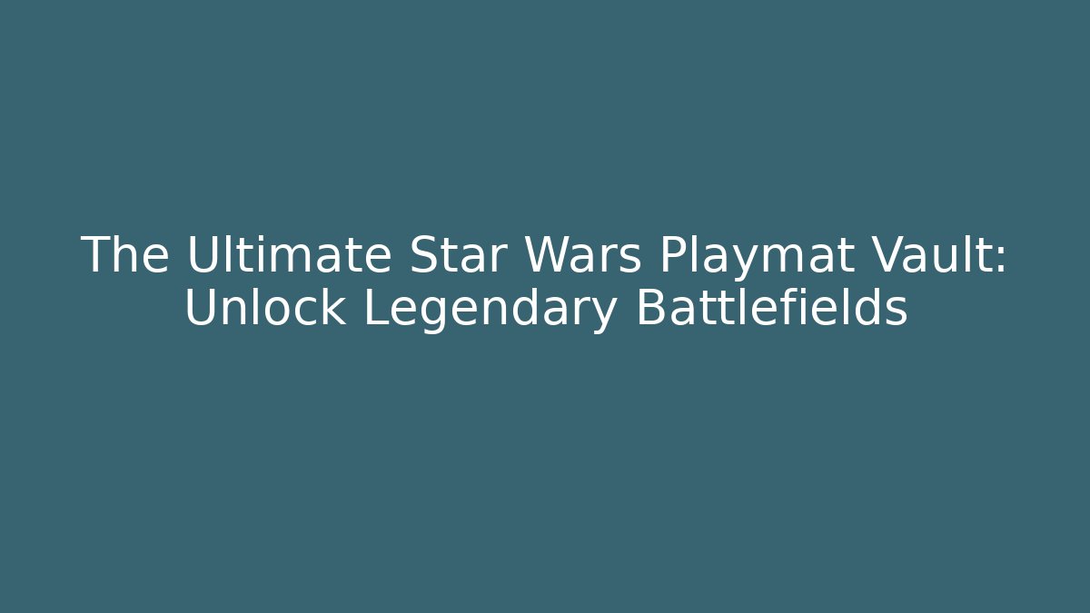 The Ultimate Star Wars Playmat Vault: Unlock Legendary Battlefields - Critter Realm