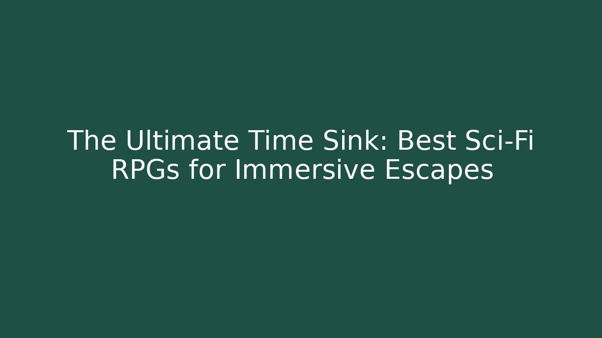 The Ultimate Time Sink: Best Sci-Fi RPGs for Immersive Escapes