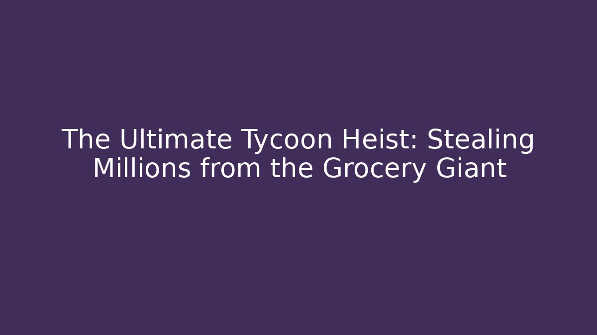 The Ultimate Tycoon Heist: Stealing Millions from the Grocery Giant