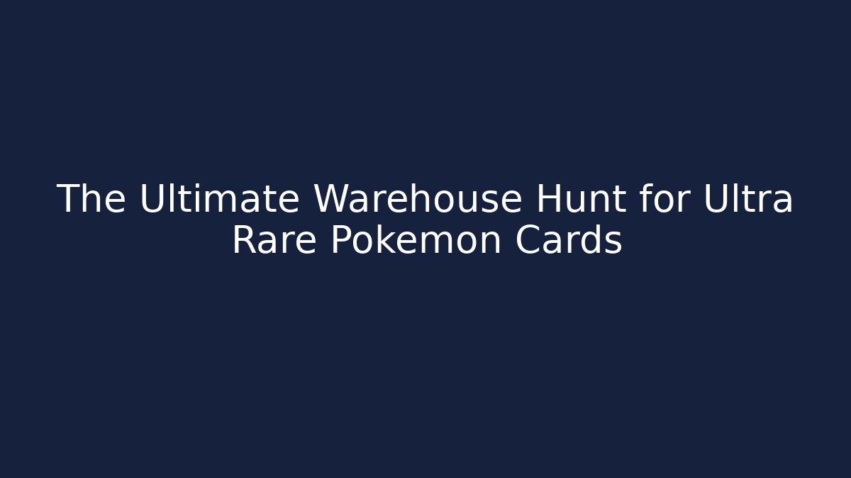 The Ultimate Warehouse Hunt for Ultra Rare Pokémon Cards