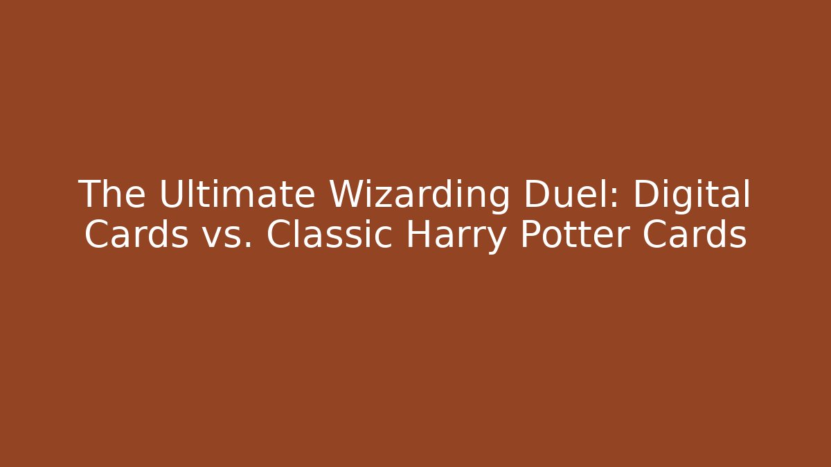 The Ultimate Wizarding Duel: Digital Cards vs. Classic Harry Potter Cards