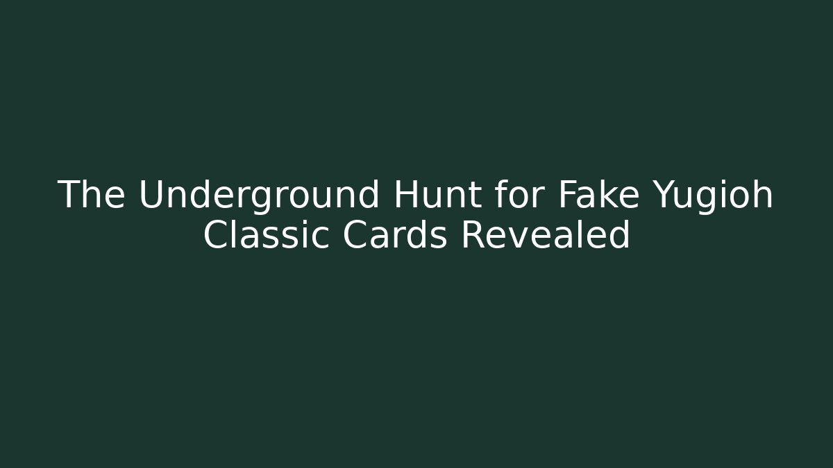 The Underground Hunt for Fake Yugioh Classic Cards Revealed