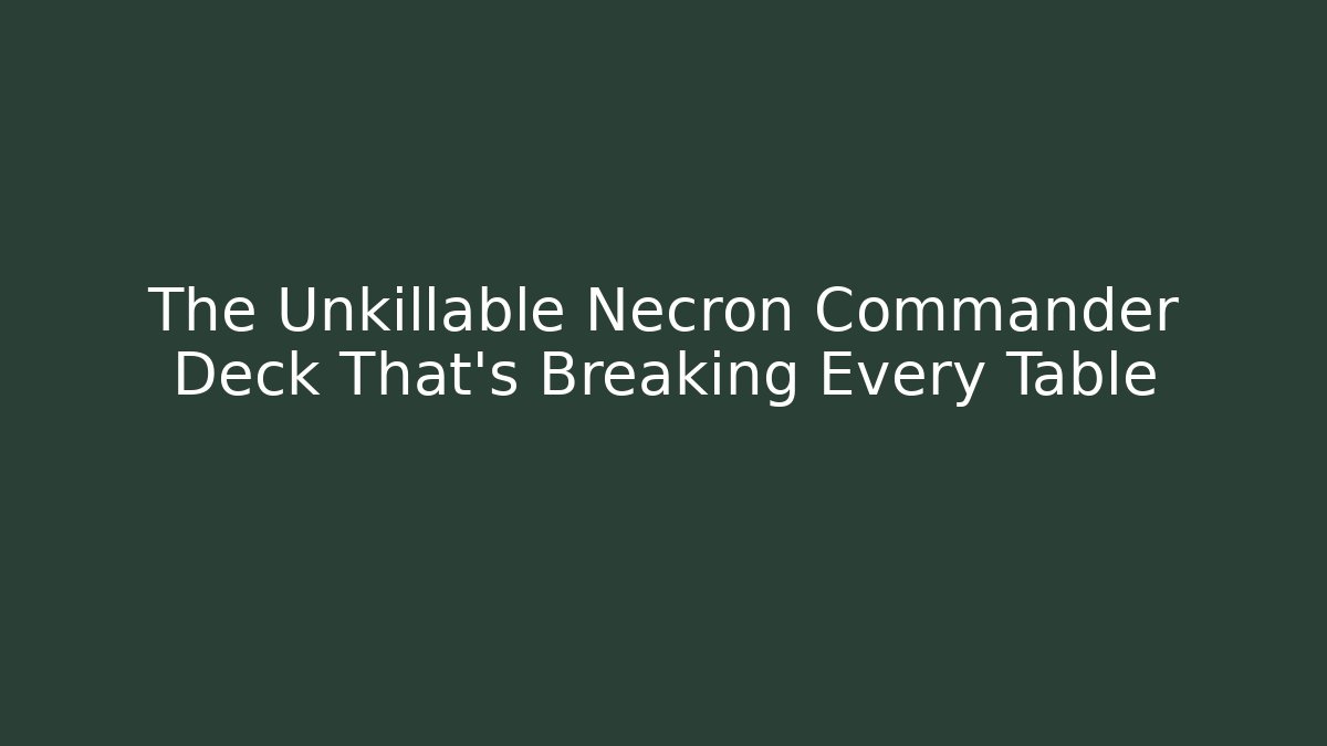 The Unkillable Necron Commander Deck That's Breaking Every Table