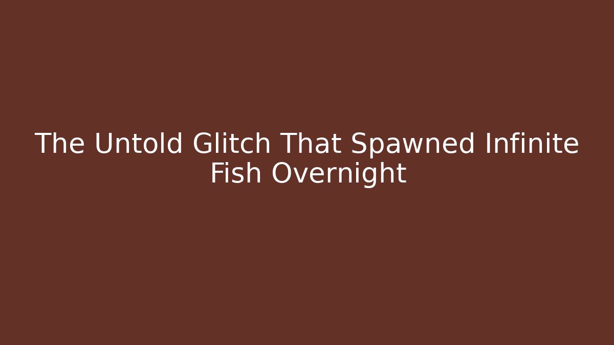 The Untold Glitch That Spawned Infinite Fish Overnight - Critter Realm