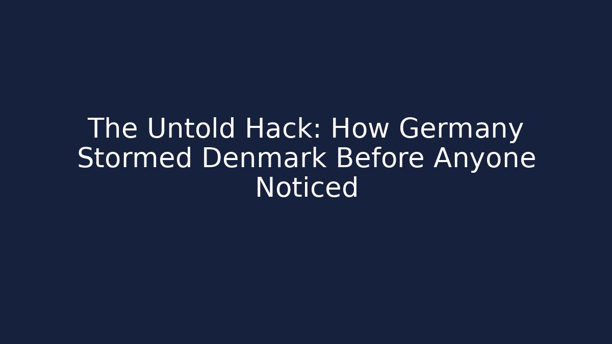 The Untold Hack: How Germany Stormed Denmark Before Anyone Noticed
