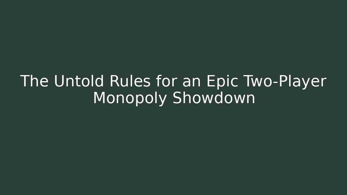 The Untold Rules for an Epic Two-Player Monopoly Showdown