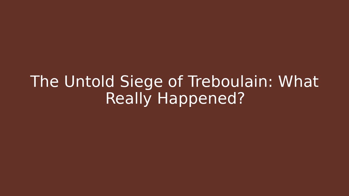 The Untold Siege of Treboulain: What Really Happened?