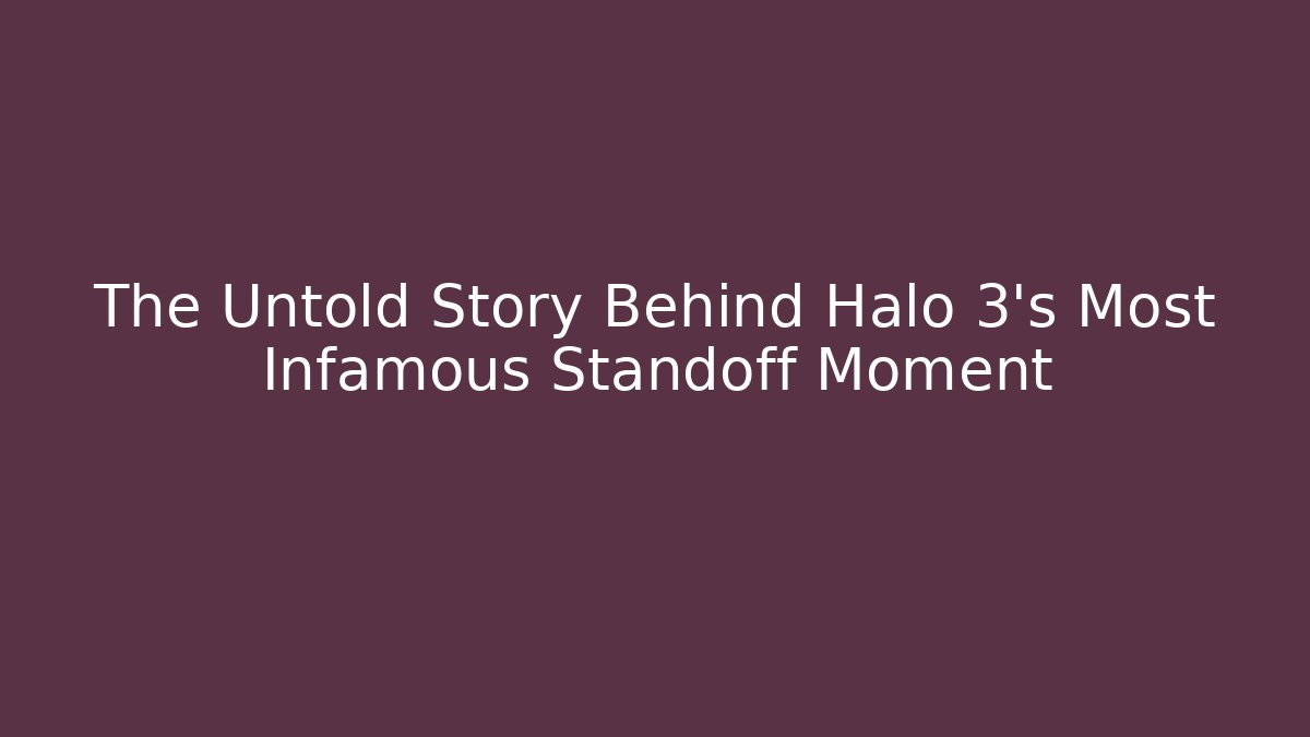 The Untold Story Behind Halo 3's Most Infamous Standoff Moment - Critter Realm