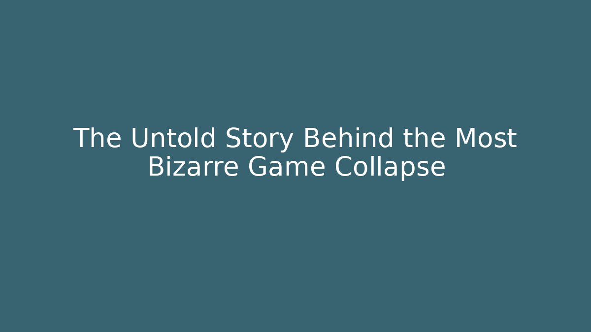 The Untold Story Behind the Most Bizarre Game Collapse - Critter Realm