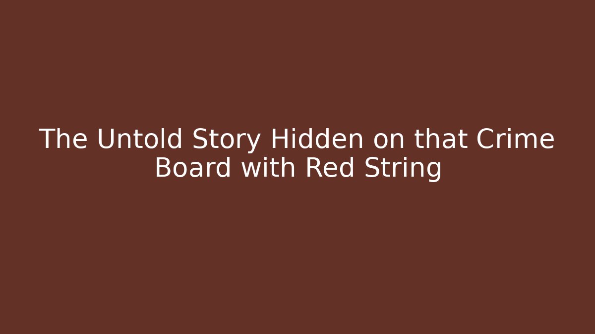 The Untold Story Hidden on that Crime Board with Red String