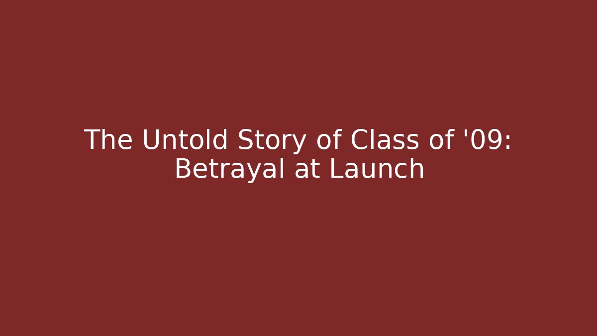 The Untold Story of Class of '09: Betrayal at Launch