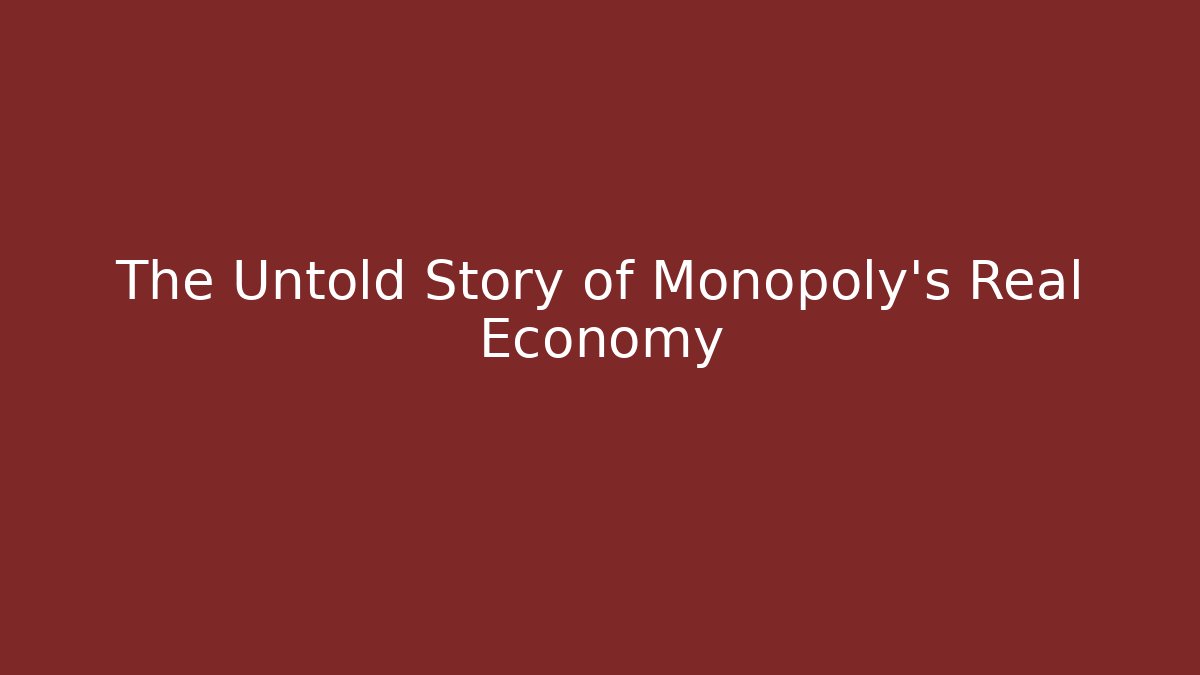 The Untold Story of Monopoly's Real Economy