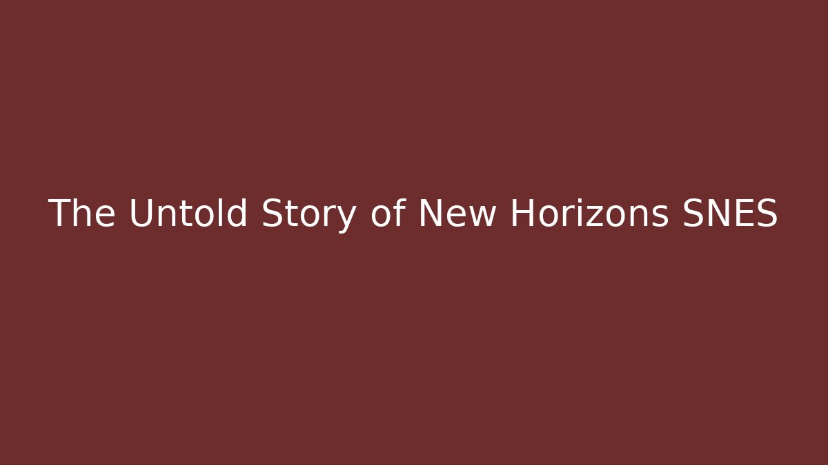 The Untold Story of New Horizons SNES