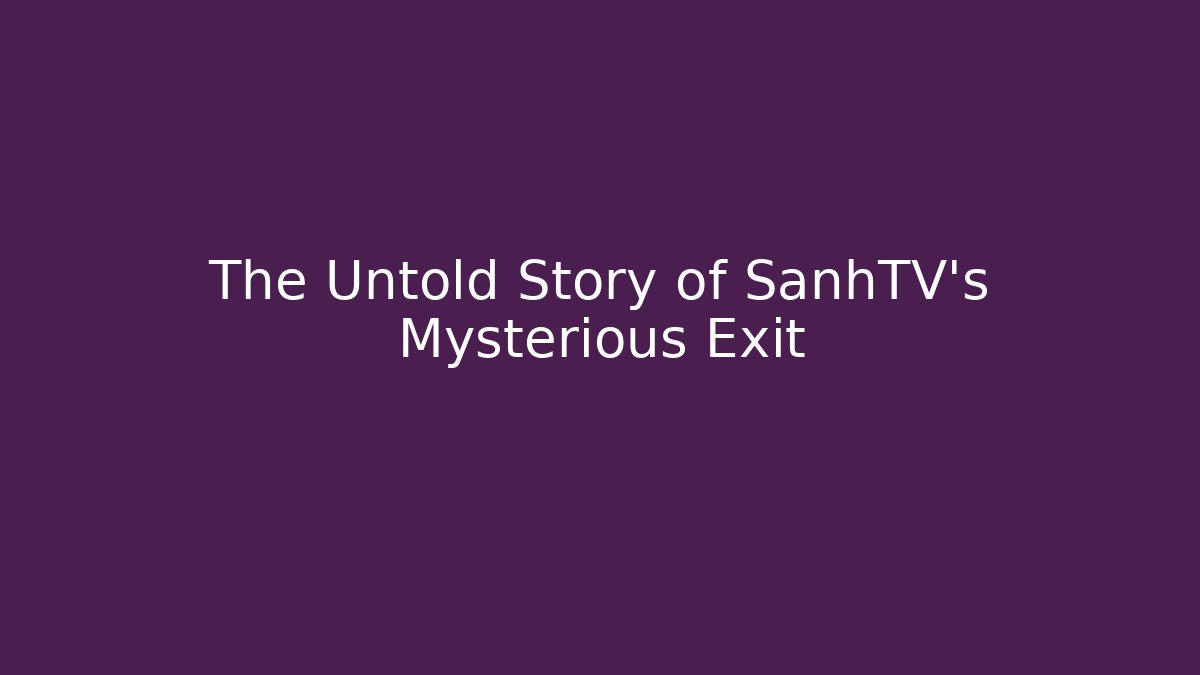 The Untold Story of SanhTV's Mysterious Exit