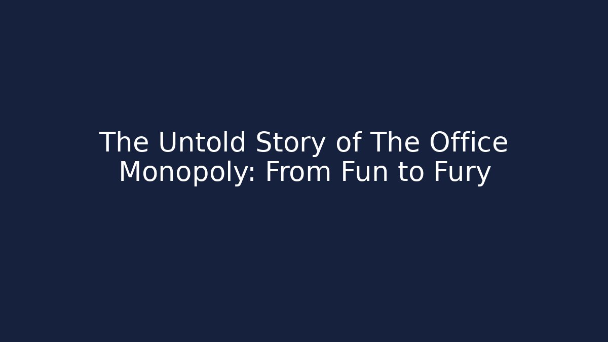 The Untold Story of The Office Monopoly: From Fun to Fury