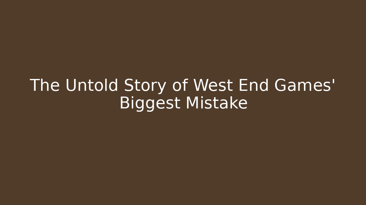 The Untold Story of West End Games' Biggest Mistake
