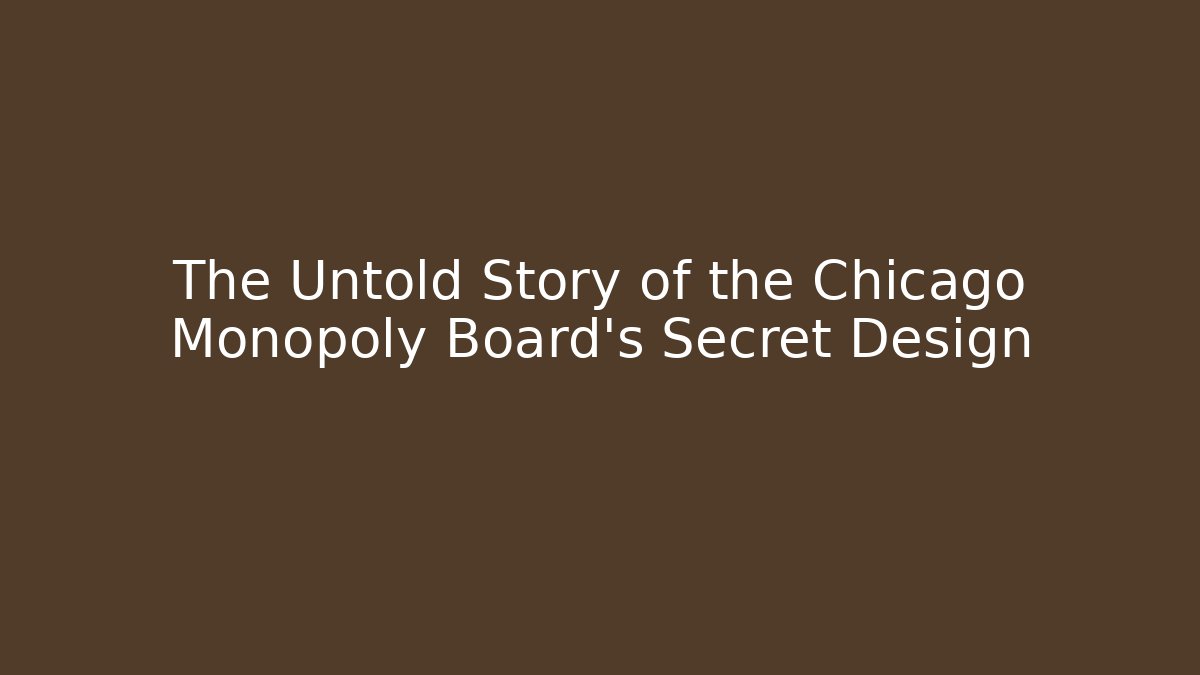 The Untold Story of the Chicago Monopoly Board's Secret Design