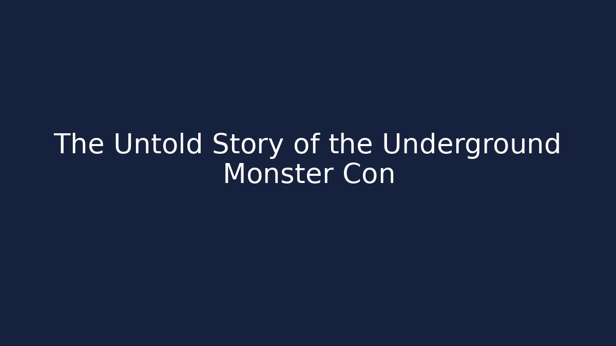 The Untold Story of the Underground Monster Con