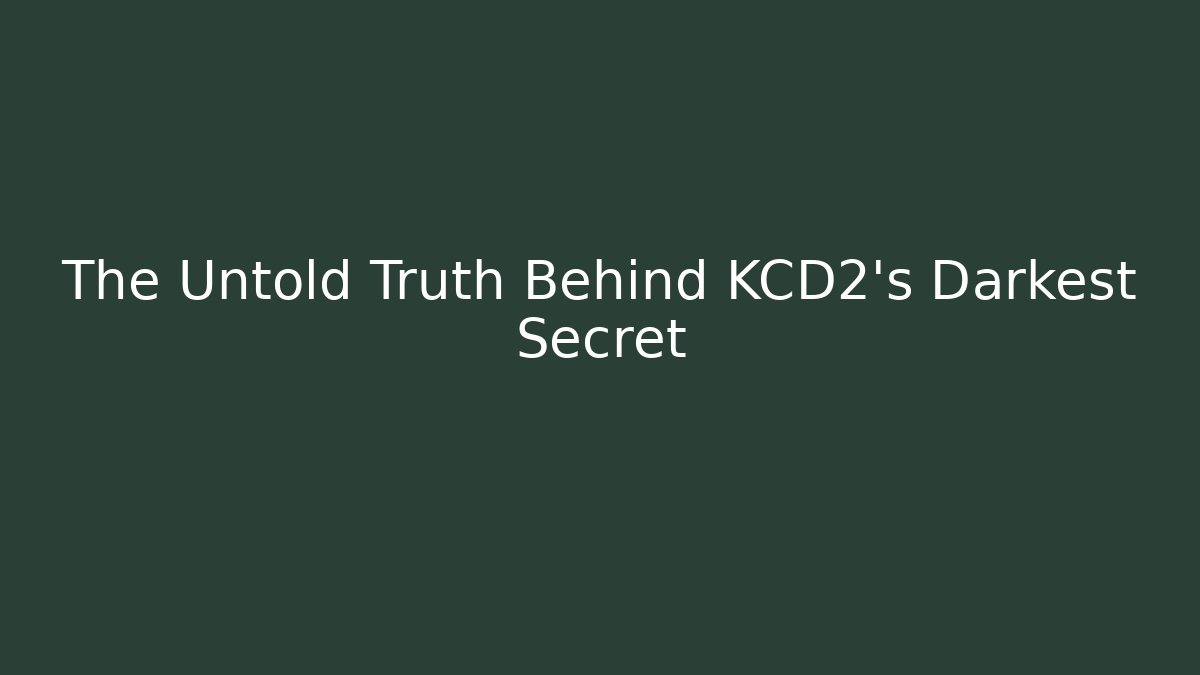 The Untold Truth Behind KCD2's Darkest Secret