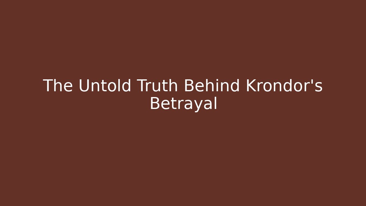 The Untold Truth Behind Krondor's Betrayal
