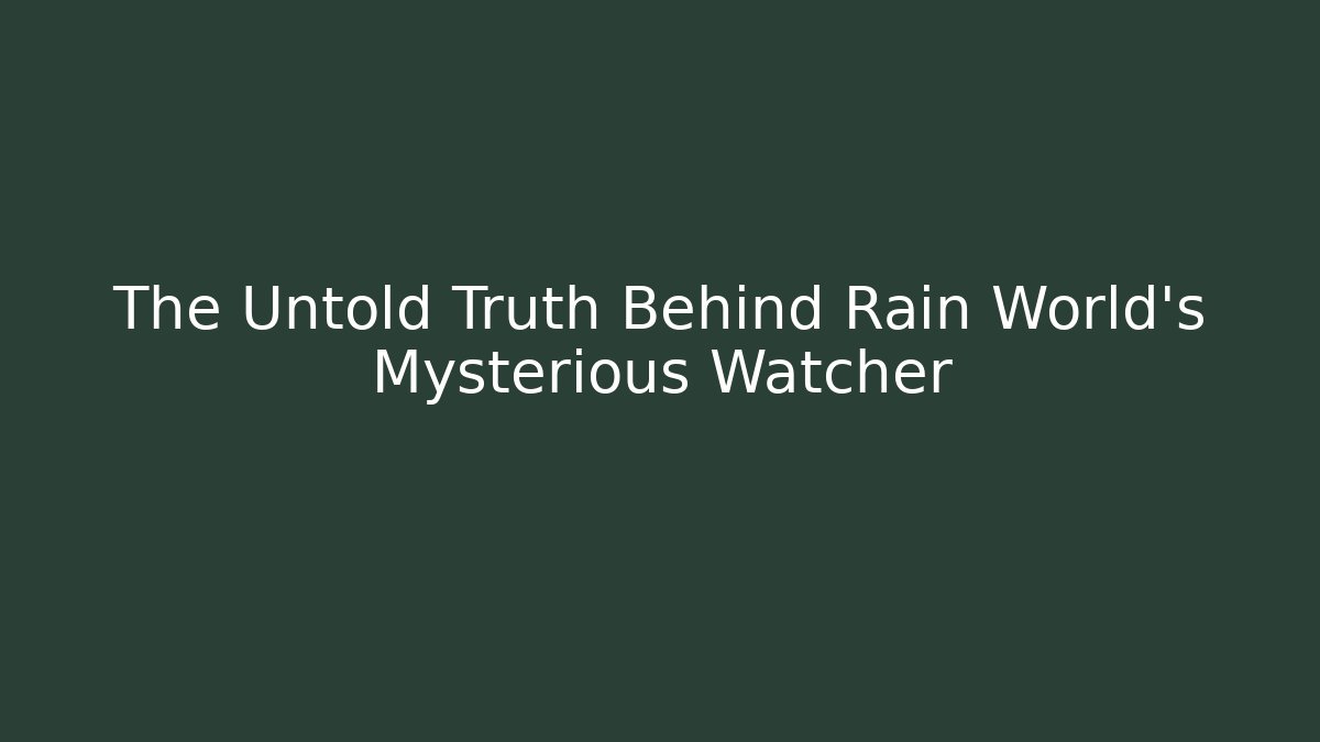 The Untold Truth Behind Rain World's Mysterious Watcher - Critter Realm
