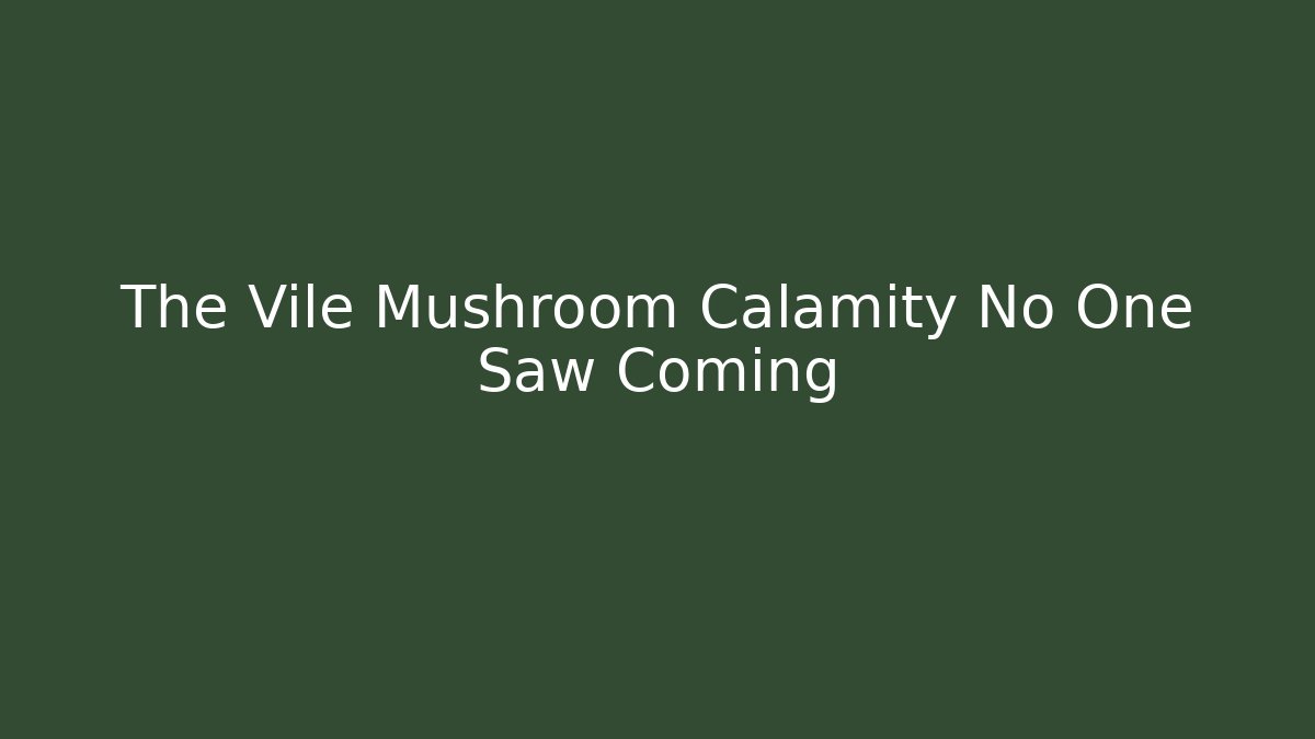The Vile Mushroom Calamity No One Saw Coming