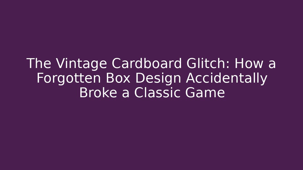 The Vintage Cardboard Glitch: How a Forgotten Box Design Accidentally Broke a Classic Game