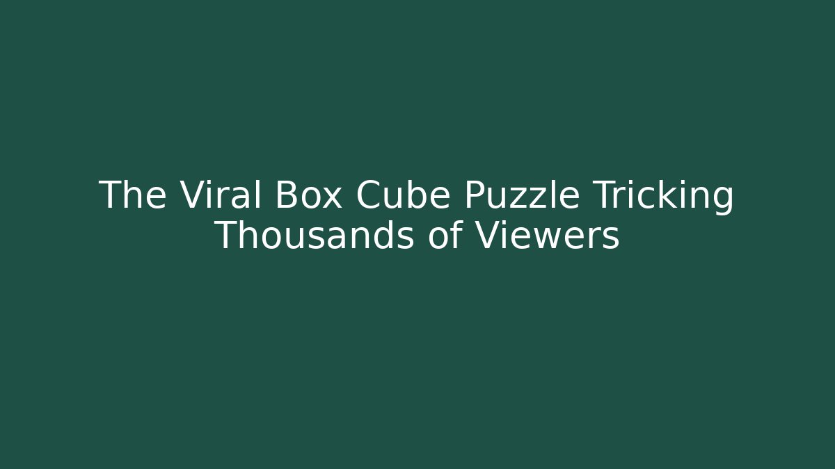 The Viral Box Cube Puzzle Tricking Thousands of Viewers