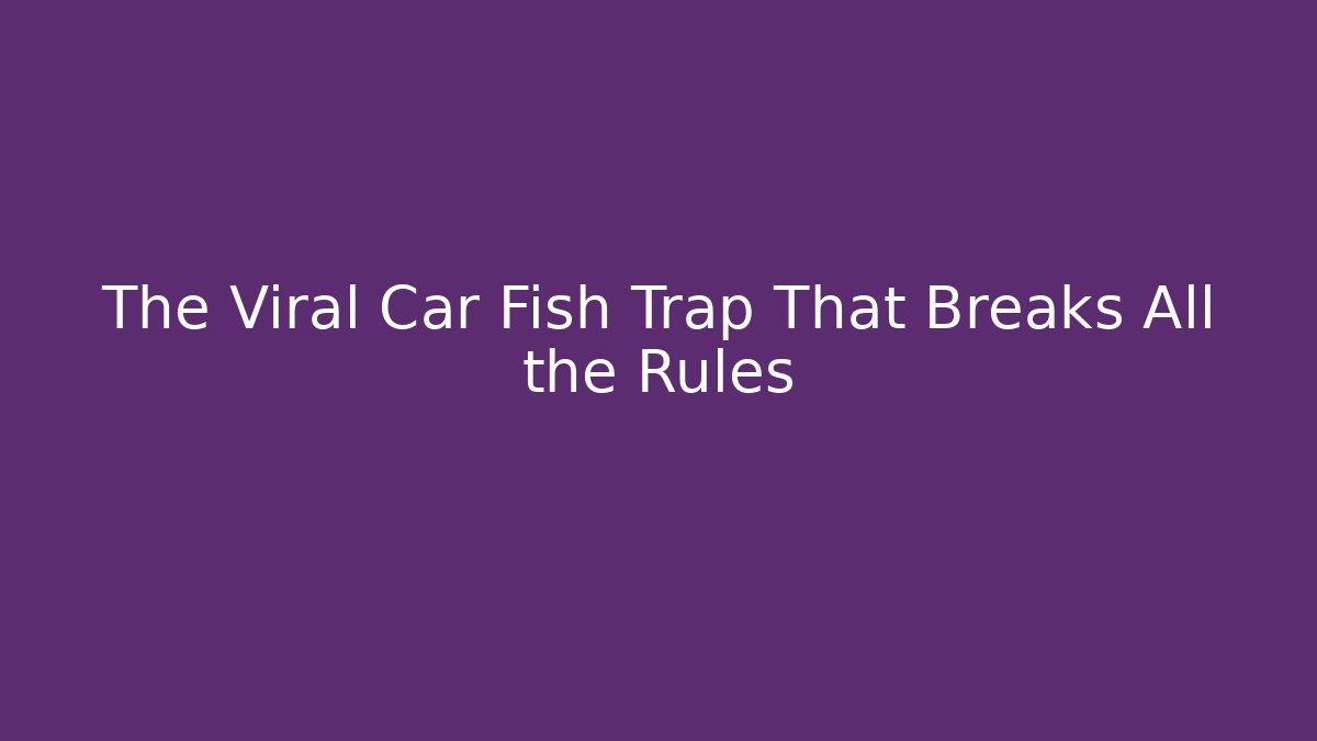 The Viral Car Fish Trap That Breaks All the Rules