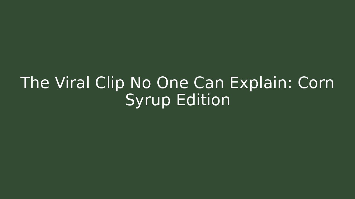The Viral Clip No One Can Explain: Corn Syrup Edition