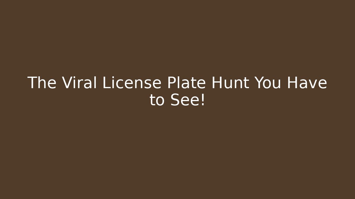 The Viral License Plate Hunt You Have to See!