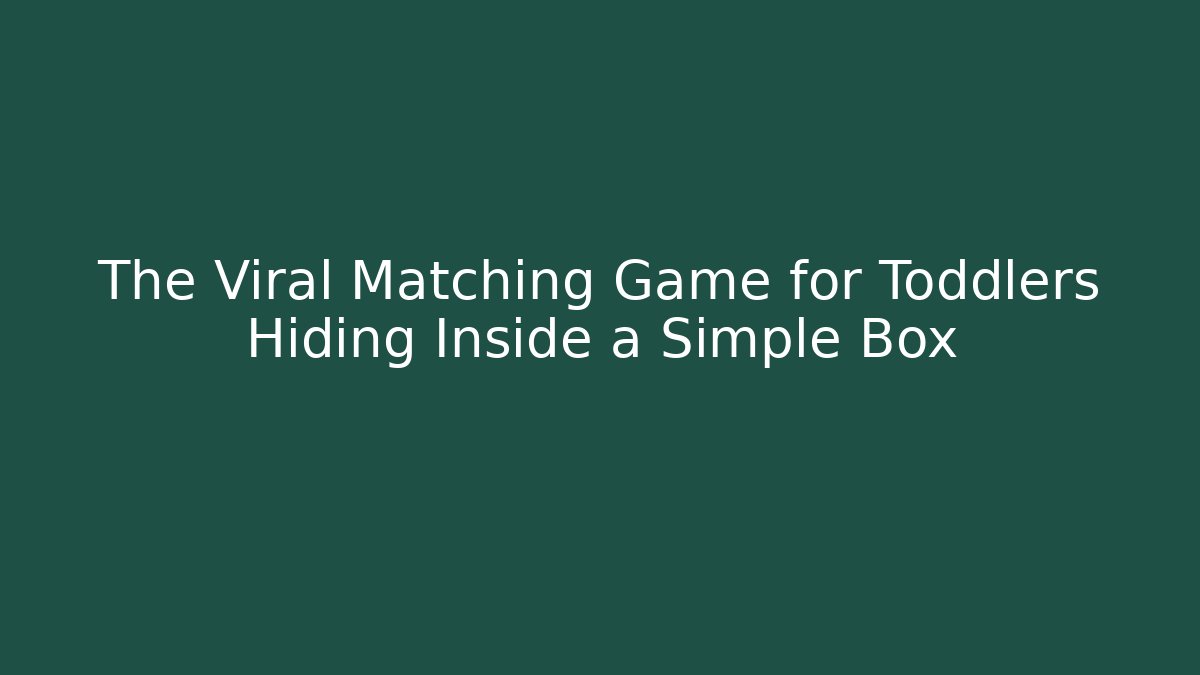 The Viral Matching Game for Toddlers Hiding Inside a Simple Box