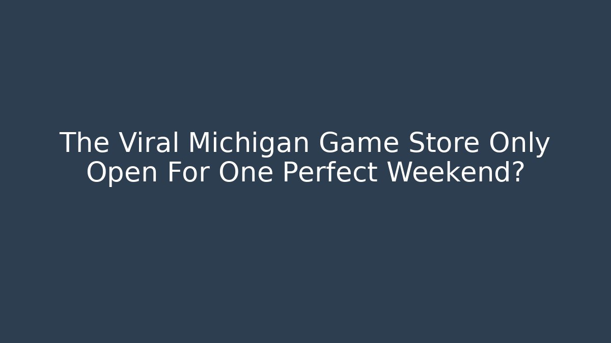 The Viral Michigan Game Store Only Open For One Perfect Weekend?