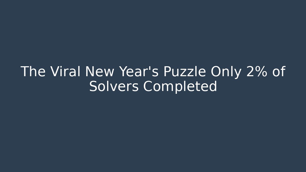 The Viral New Year's Puzzle Only 2% of Solvers Completed - Critter Realm