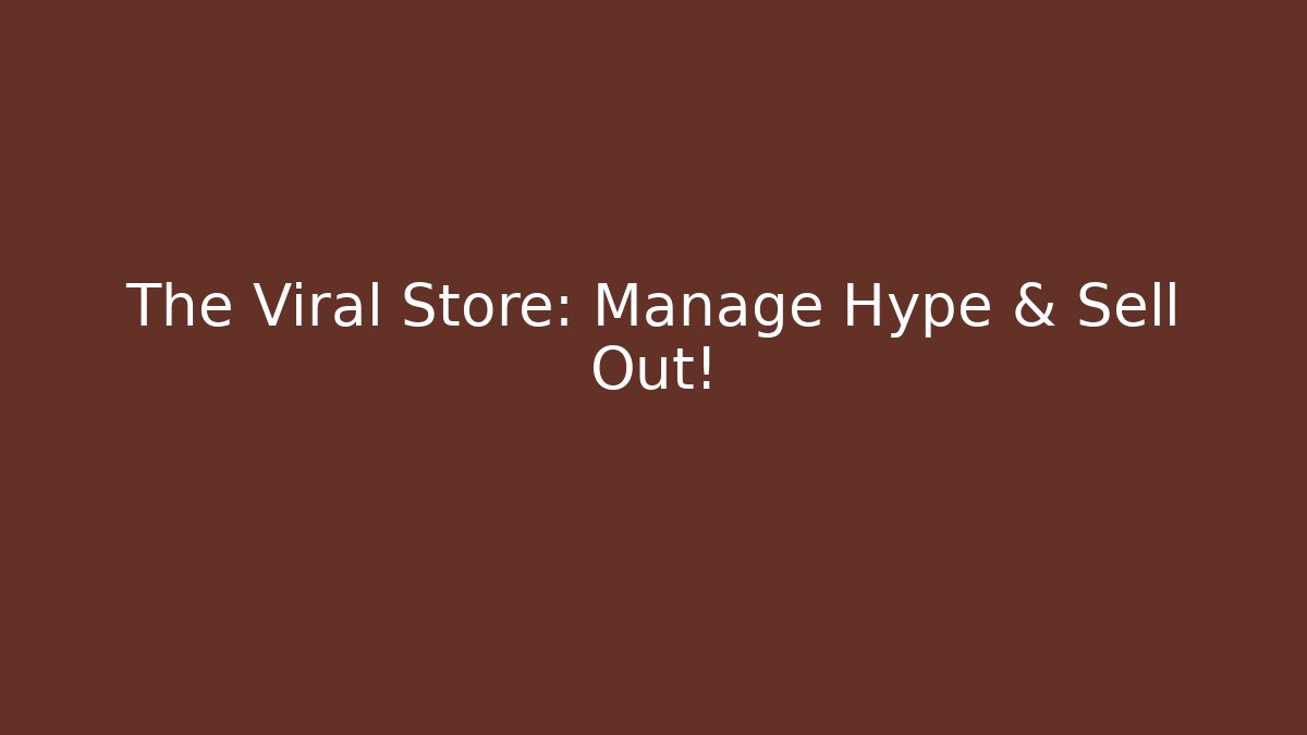 The Viral Store: Manage Hype & Sell Out!