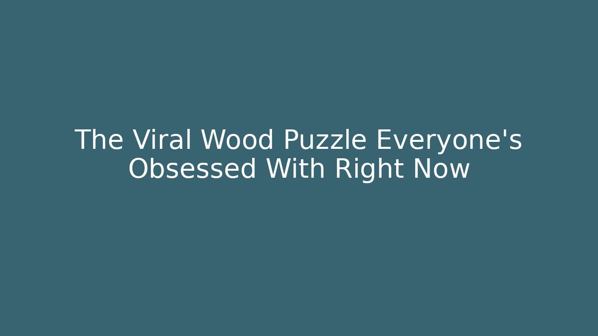 The Viral Wood Puzzle Everyone's Obsessed With Right Now