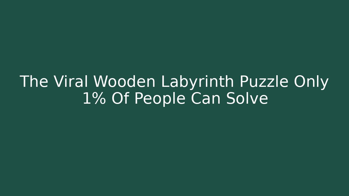 The Viral Wooden Labyrinth Puzzle Only 1% Of People Can Solve