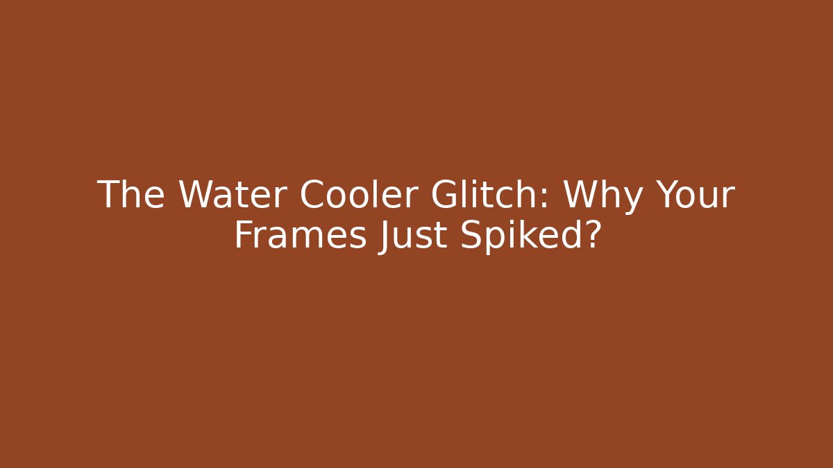 The Water Cooler Glitch: Why Your Frames Just Spiked?
