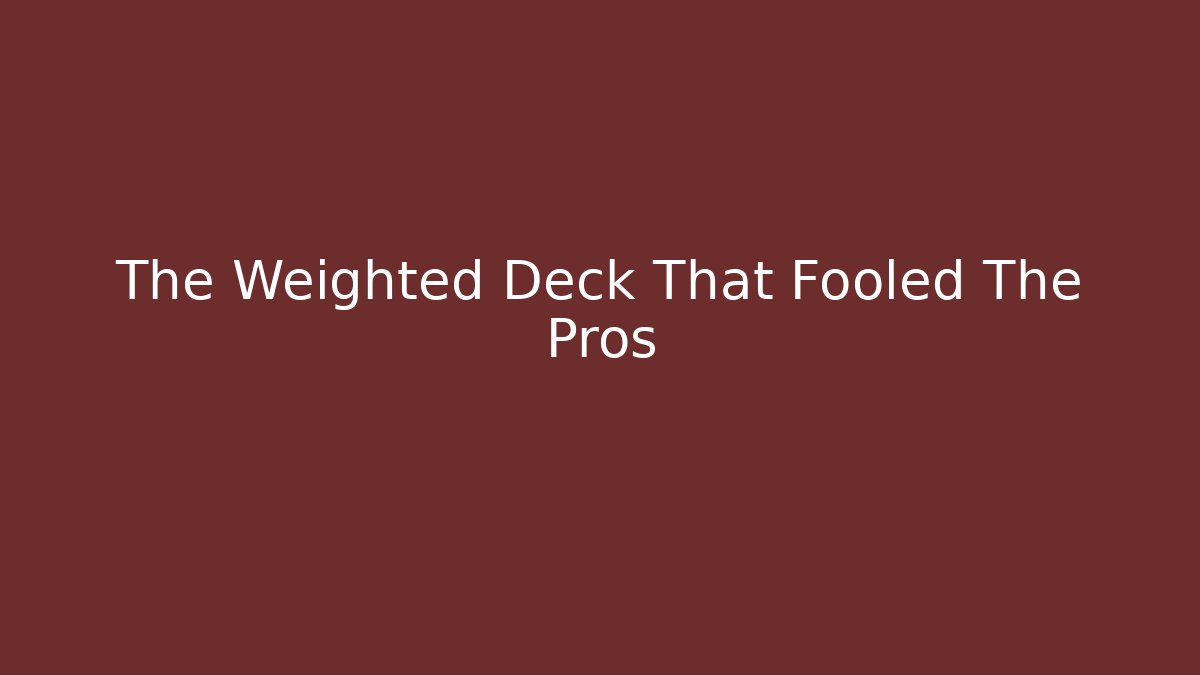 The Weighted Deck That Fooled The Pros