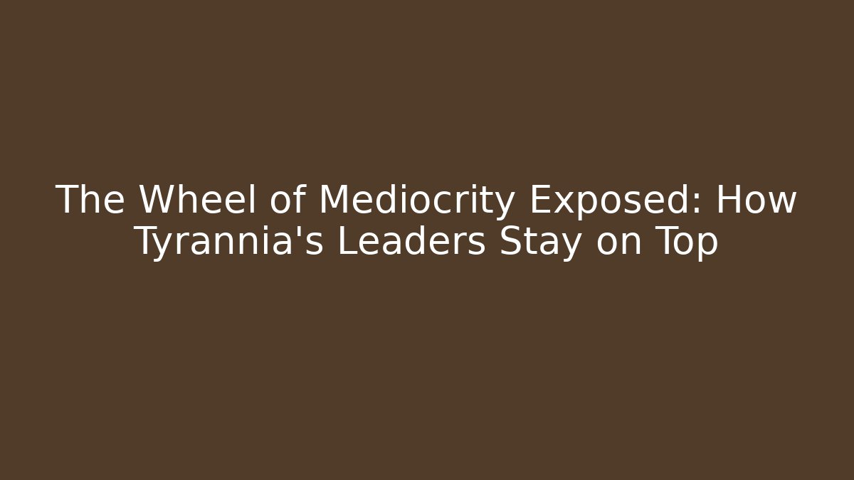 The Wheel of Mediocrity Exposed: How Tyrannia’s Leaders Stay on Top
