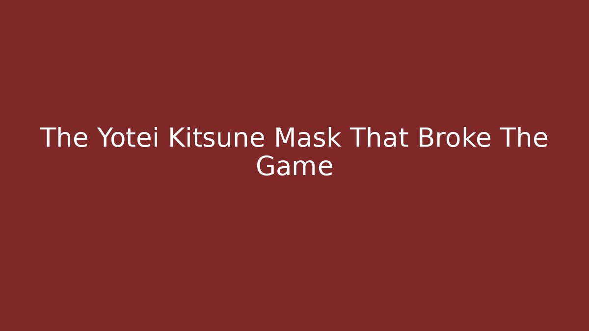 The Yotei Kitsune Mask That Broke The Game