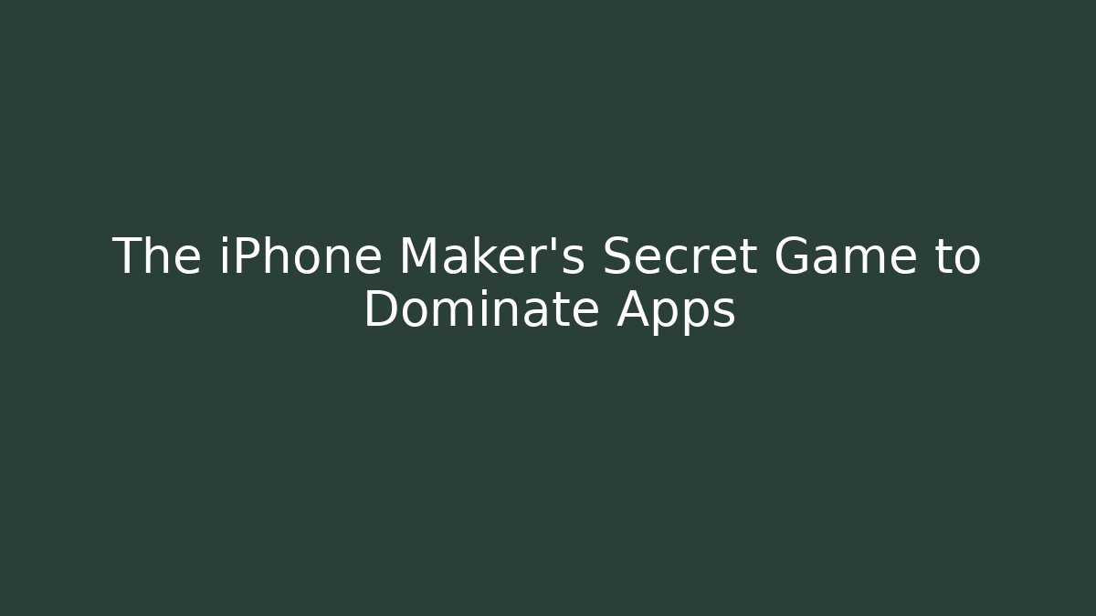 The iPhone Maker's Secret Game to Dominate Apps - Critter Realm