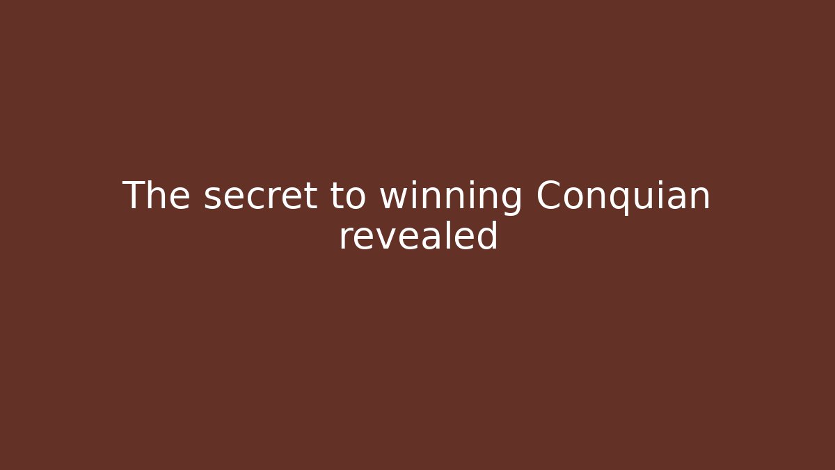 The secret to winning Conquian revealed - Critter Realm