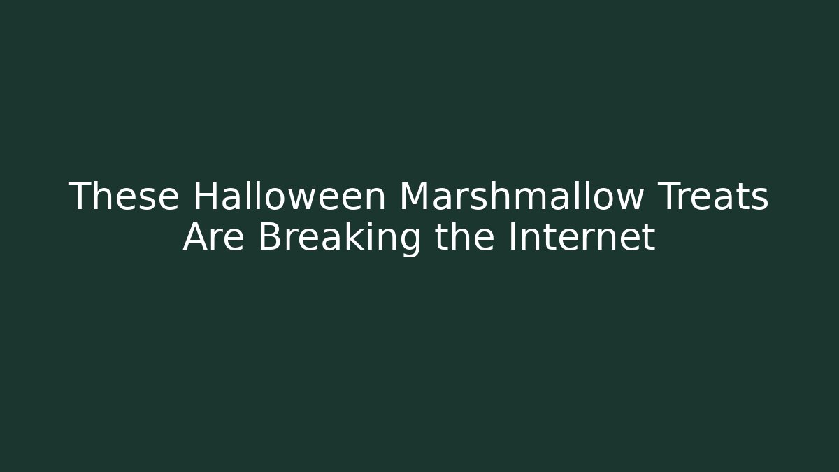These Halloween Marshmallow Treats Are Breaking the Internet