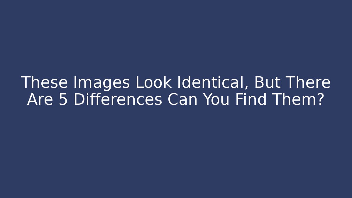 These Images Look Identical, But There Are 5 Differences Can You Find Them?